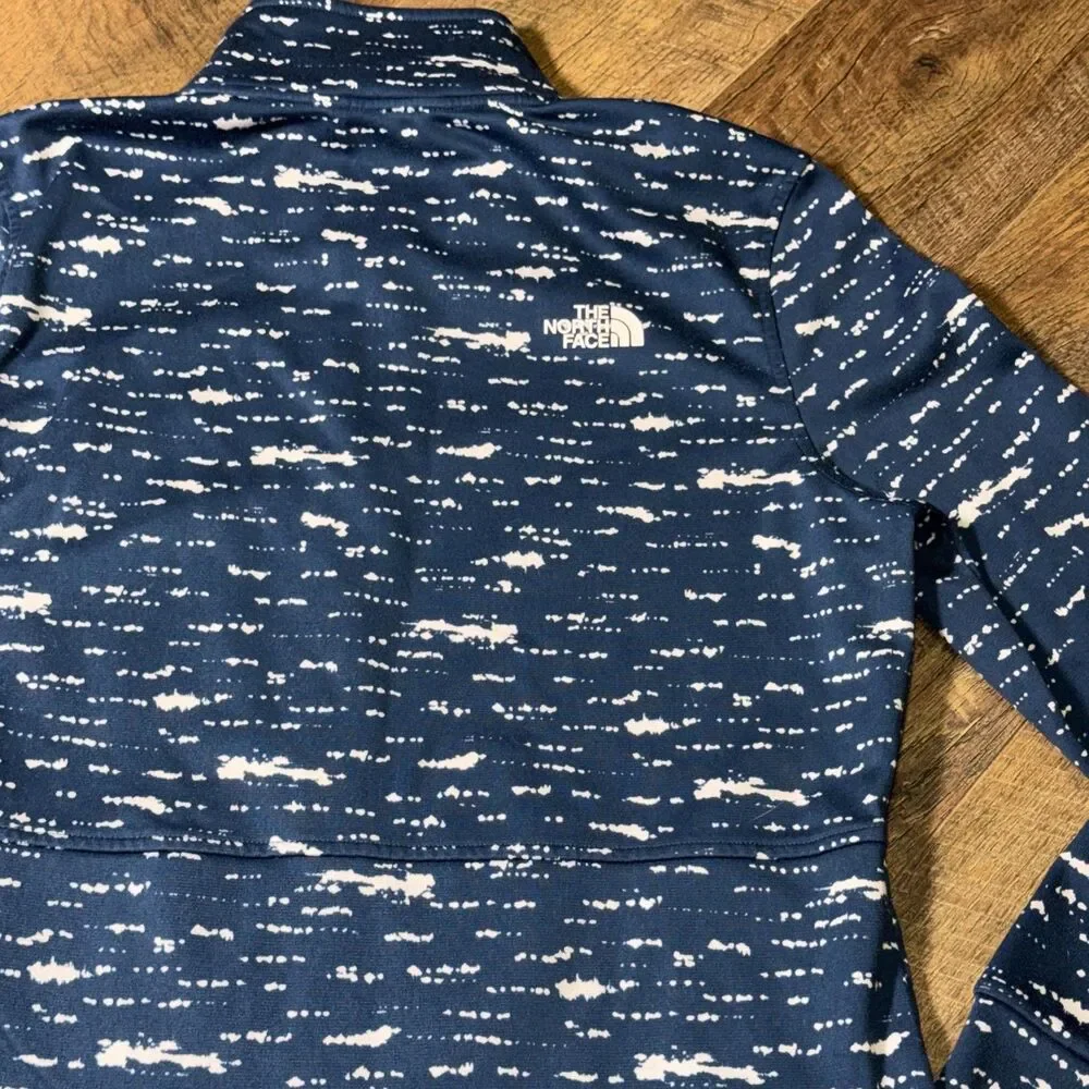 The North Face Womens Nvcinder Full Zip Fleece Jacket Blue White Size L